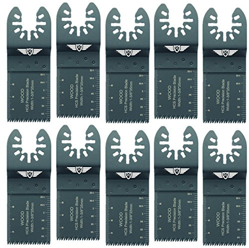 10 x 35mm TopsTools FA35J_10 Fast Fit grobe Holzschneideblätter kompatibel mit Dewalt Stanley Black und Decker Bosch Fein (nicht StarLock) Makita Milwaukee Parkside Ryobi Worx Workzone Multitool