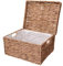 VIVANNO Flechtkorb Regalkorb mit Deckel Wasserhyazinthe Natur, Schrankkorb Kira 29x41x34 cm