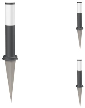 ledscom.de 3 st. vägbelysning/pollarlampa/trädgårdsbelysning PORU med jordspett för utomhusbruk, IP44, 39cm, antracit, 1 x E27 max. 60W