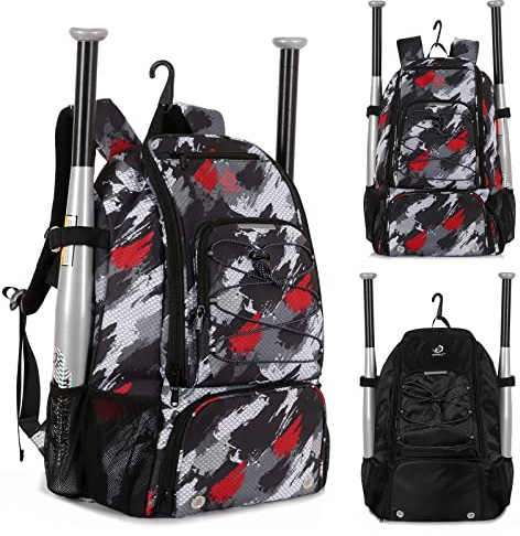 wpole Youth Baseball Backpack For Kids｜Adults,Sports Baseball Equipment Bag with Shoe Compartment,Fence Hook,Holds Bat, Helmet, Glove