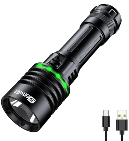 Genwiss Tauchlampe 2000 Lumen, 150M Wasserdichte Taschenlampe, Unterwasser-Taschenlampe mit Typc-C-Aufladung, Professionelle Tauch-Taschenlampe für Tauchen, Schnorcheln und Außenbeleuchtung