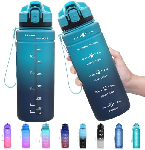 Zounich Vattenflaska för barn, läckagesäker 1 l/700 ml/500 ml-BPA, fria dricksflaskor, sport, tritan, plastvattenflaska för cykel, skola, lämplig för kolsyra, diskmaskinssäker sportflaska