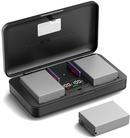 BLN-1 (1600mA) Kamera Akku Multifunktions Ladegerät Set (inkl. zwei Akkus) Kompatibel mit Olympus EM1 EM5 EP5 EM5 M2 Pen-F E-M5 Mark II Kameras