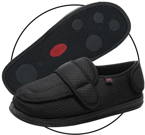 POFH Zapatillas Hombre pie Diabetico Zapatos para caminar sin cordones para Diabéticos para Pies con Edema Y Artritis Pies Anchos Dedo Abierto Zapatilla para Edad Pies Inflamados