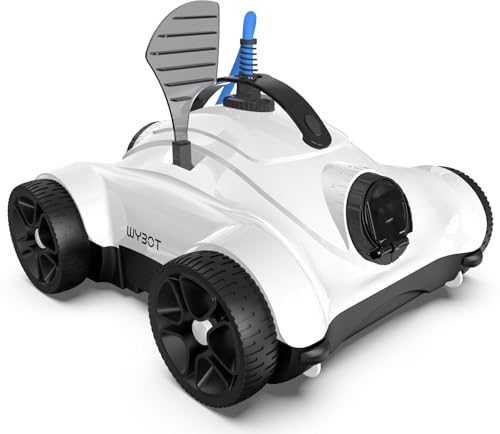 WYBOT Robot da Piscina con Motore da 150W, Potente Aspirapolvere per Piscina con 3 Cicli di Pulizia, Pulitore Automatico per Piscina con Spazzola per la Pulizia del Piano