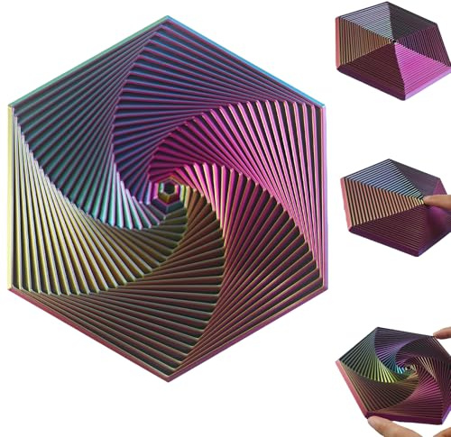 Tangdudu 13cm Fractal Fidget Toy, Hexagon Spiral Sensory Toy, Kids & Adults Fidget Toy for Anti-Anxiety & Stress Relief (Purple)