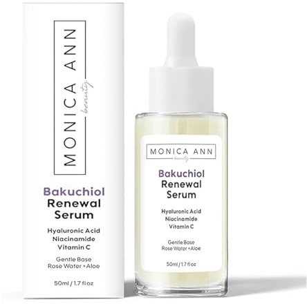 Monica Ann Beauty Bakuchiol Renewal Serum with Hyaluronic Acid Niacinamide and Vitamin C, 50 ml