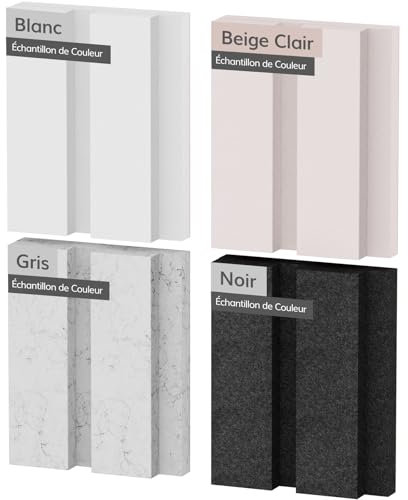 TONOR Bilayer Acoustic Panels Color Samples Pack, 4-Pack, 3.86''x3.15''x0.72'' Adhesive Wall Panel, Soundproof Tiles for Echo Absorption, Acoustical Barrier of Polyester Fiber, 4 Colors