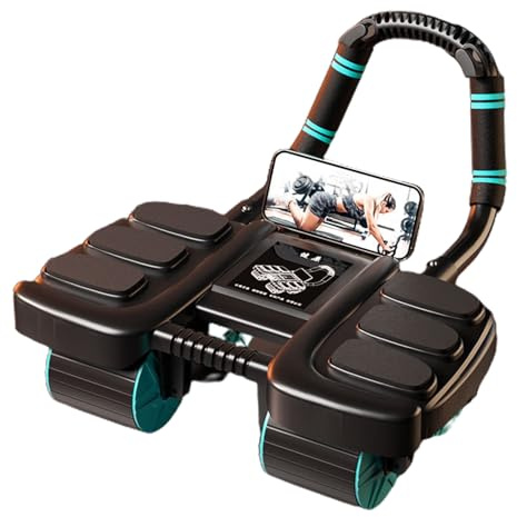4 Wheel Abdominal Rollers Wheel - Automatic Rebound Abdominal Wheel, Ab Roller With Elbow Support, Workout Equipment With Phone Holder,abs Roller Wheel Core Exercise Strength Trainer Abdominal Fitness