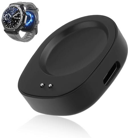 Cargador de Reloj Magnético Compatible con AMAZFIT T-Rex 3/Balance, Tipo C Portátil Soporte de Cable de Carga USB Convertidor Smartwatch Accesorios para Balance A2286 (Sin Cable) (Negro)