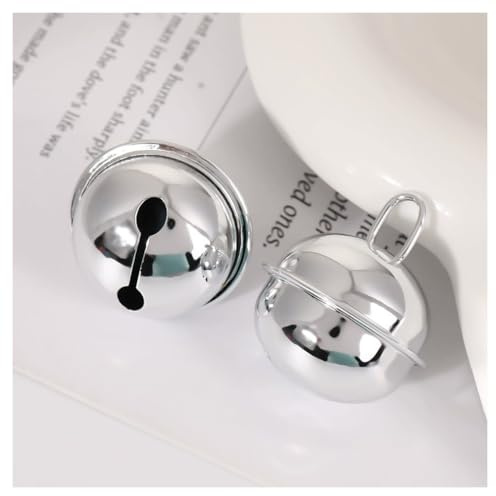 Qiantull 50 cascabeles para manualidades, 30 mm, campanas de metal, campanas para manualidades, decoración de metal