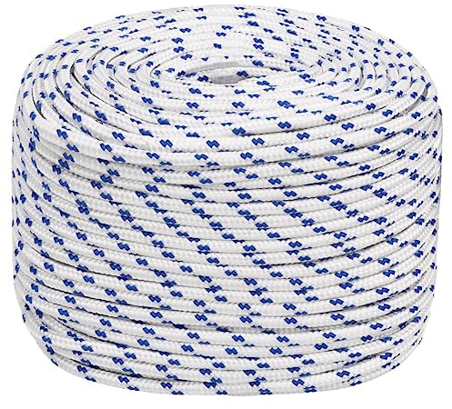 Corde de bondage - Corde à linge en polypropylène - Blanc - 8 mm - 250 m - Pour jardin, bricolage, décoration, groupage et camping