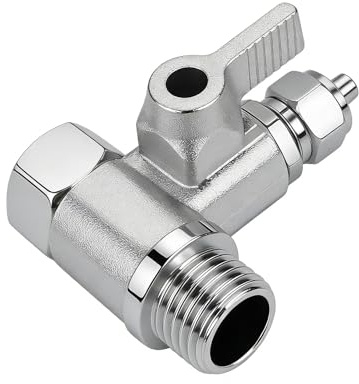VáLvula De Cierre Adaptadora En T De 3/8 X 1/4 Para InstalacióN De Agua, VáLvula Divisora ​​De 3 VíAs Con Salidas Dobles Y VáLvulas Independientes, Adaptador De Grifo Para Filtros De Cocina Y JardíN