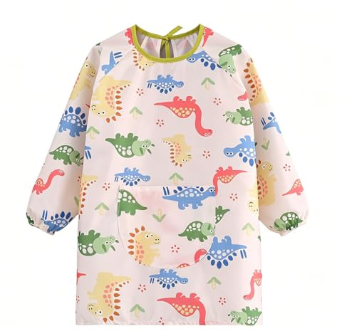EIYVUAL Bata De Plastico Niño, Escolar Infantil Delantal Niños, Ajustable Impermeable Bata Escolar para Manualidades, Cocinar y Dibujar