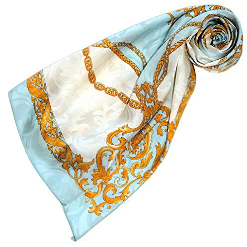 Lorenzo Cana lyxig sidenduk damast damduk 100 % siden vävd tryckt 88 cm x 88 cm överdådig barock mönster tyg halsduk 89135