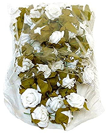 TGG Streublüten, Rosenköpfe, Foam- Schaum- Rosen, 2cm/ 50 Stück div. Farben !!! (13 weiß)