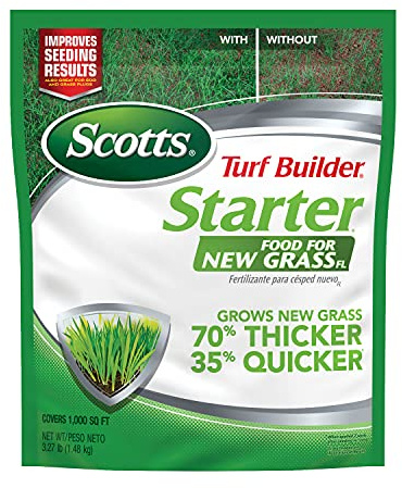 Scotts Turf Builder Starter Food for New GrassFL, Lawn Fertilizer To Use When Planting Seed or Sod in Florida, Grass Fertilizer for Lawn, Covers 1,000 sq. ft., 3.27 lb.