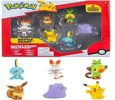 Pokémon Pokemon Figuren Set 6 pcs – 5-8 cm Figuren, Evoli, Pikachu und Mehr - Neueste Welle 2021 - Offiziell Lizenziert Pokemon Spielzeug
