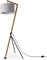 Paco Home Stehlampe Wohnzimmer Holz Standleuchte Leselampe Deko Stehleuchte Büro E27 Fassung Vintage Stoff Lampenschirm Modern Stativ Bogenlampe