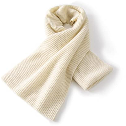Villand Écharpe 100% Cachemire Pour Femme et Homme, écharpe en Cachemire légère de luxe avec boîte-cadeau (Blanc Non Teint)