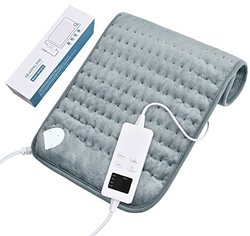 Cuscino riscaldante elettrico con spegnimento automatico, tecnologia di riscaldamento veloce e protezione da surriscaldamento, 6 livelli di temperatura, cuscino riscaldante sicuro con 4 tipi di timer