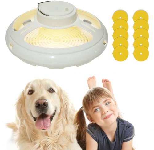 Viitech 1 piège à puces avec 10 autocollants de capture, tueur de puces électrique rechargeable par USB avec lumière chaude et violette, lutte contre les nuisibles pour intérieur et extérieur, non