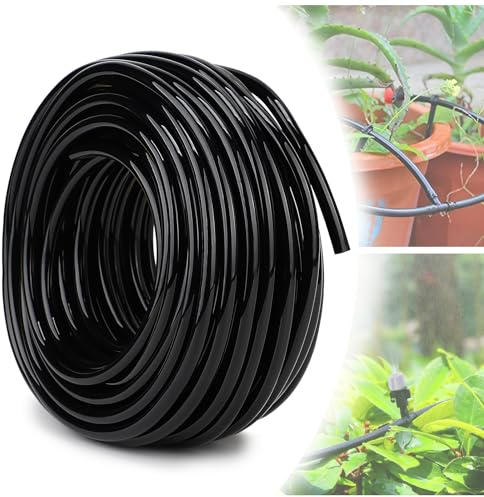 EFUTURETIME Bewässerungsschlauch 4mm, Tropfschlauch Bewässerung 20m Micro Drip Schlauch Gartenschlauch Beregnungsschlauch für Garten, Gemüsegarten, Industrie