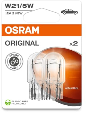 Osram ORIGINAL LINE, W21/5W, signal lamps with Glass wedge base, double blister (2 lamps), white