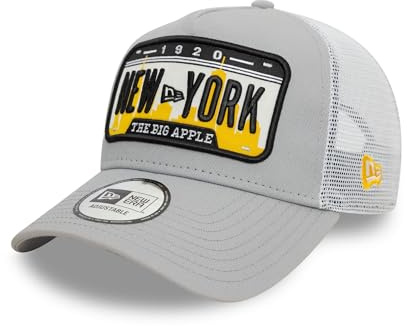 New Era Casquette de Camionneur New York Big Apple Chapeau réglable visière incurvée Maille Gris