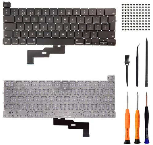 ZHUROUPU Teclado de Repuesto UK Layout para Macbook Pro 13 Inch con Retina A2338 Late 2020 Year (EMC 3578), UK Standard Big Enter Key Keyboard Sustitución