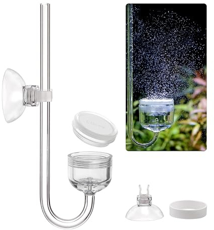 Clscea Diffusore di CO2 in acrilico con contatore di bolle integrato per piante d'acquario (S)
