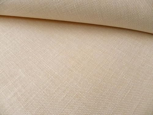 Tessuto di lino Zweigart Dublin per ricamo | 25 ct | 10 fili/cm | Taglio Tela Puro lino per punto croce con schema 46 x 68 cm (crema 222)