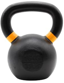RUSTER Kettlebell Cast Iron 4-32kg Pesa Rusa Hierro Fundido con Revestimiento en Polvo - Pesa para Entrenamiento de Fuerza, Resistencia y Equilibrio - Codificación por anillo colores (Amarillo 16kg)