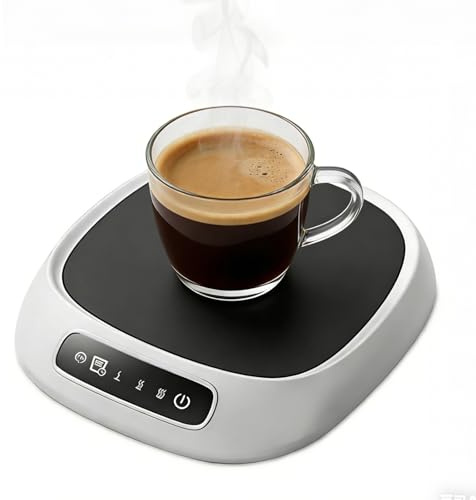 Kaffekoppsvärmare koppvärmare elektrisk kaffekoppvärmare för skrivbordet med 3 temperaturkontroller automatisk avstängning för mjölk kaffe ljus värmare te dryckesvärmare