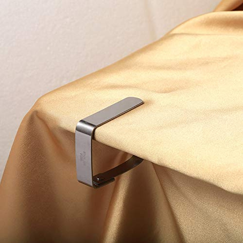 HUSHUI Clip para Mantel, Abrazaderas Ajustables Duraderas de Acero Inoxidable para Picnic Al Aire Libre, Boda, Paquete de 4 (Plata)