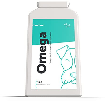 Dog's Lounge - OMEGA - Natural Omega 3, 6 & 9 Fish Oil Supplement for Dogs | Maintains Healthy Skin & Shiny Coat | Supports Joint Health, Immune System & General Wellbeing | 120 Soft Gel Capsules