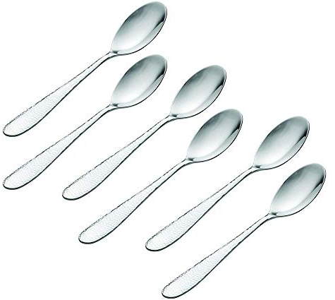 Viners Glamour 18/0 Stainless Steel Mirror Polished Teaspoon Tea Spoon (Set of 6)