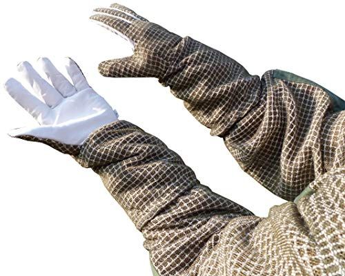 AGS Imkerhandschuhe 3-lagig ultra grün belüftete Bienenzucht Handschuhe Imkerei (XL)