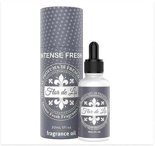 Flor De Lis Huile de Parfumée Fraîcheur Intense - Huiles Essentielles Parfum Lessive - Diffuseurs, Parfums Ambiance, Boules de Séchage Pour Linge, Savon, Bougies, Cire - Flacon 30mL Compte-gouttes