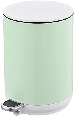 Blue Canyon Natura Pedal Bin| Modern and Stylish Trash Can| 5L Bin for Kitchen, Bathroom, Bedroom, Office| Anti-Fingerprint Outer Finish| Stainless Steel Bin| Round Waste Bin| Pastel Green