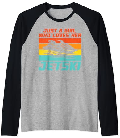 Nur ein Mädchen, das ihren Jetski liebt Raglan