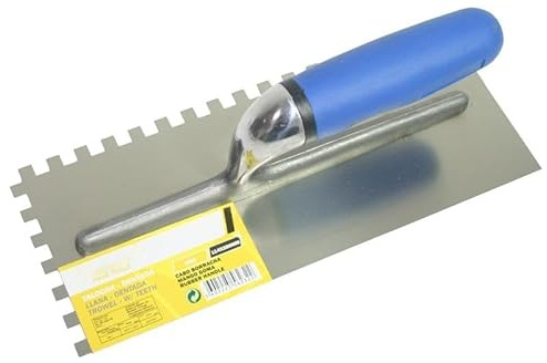 Llana - llana dentada de acero inoxidable, 280x114mm, ideal para acabados en construcción y trabajos de albañilería. *