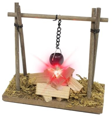JINGTOPS Miniatura Belen Navidad Accesorio Luminoso Fogata,Accesorios Elfo Travieso Navidad Muñeco Mini Estufa Colgante,Led Accesorio Figuras BeLe Presepio Natal