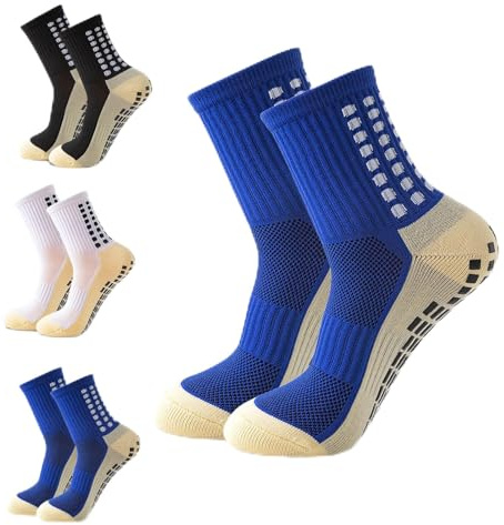 Okdance Grip Football Socks 3 Pairs Grip Soccer Socks for Kids Boy Anti Slip Athletic Socks Non Slip Pads for Basketball Baseball Football Sports Sock