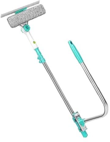 Escobilla para ventana, elevador de aluminio ABS | cabezal giratorio telescópico de 110 x 30 cm y peso de 0,55 kg: este limpiaparabrisas extensible en forma de U limpia los cristales de gran alcance