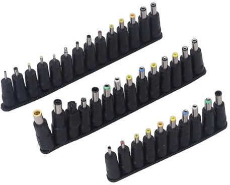 Jeffergarden Universaladapter, Förvaringsbox, 58 St Set Nätadapter för Bärbar Dator, Multifunktionell Likströmskontakt med Nätsladd Bananspets för Universalladdaradapter och Nätström