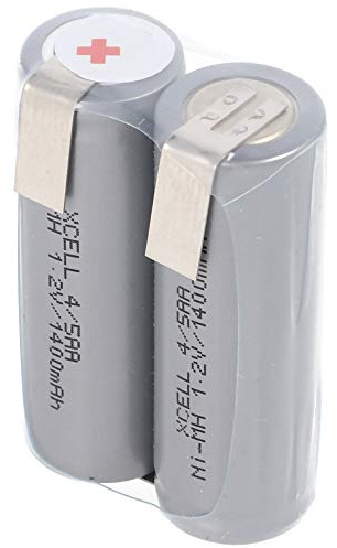 AccuCell 2HHR140 Akku kompatibel mit Rasierer 2,4 Volt, 1400mAh mit Lötfahnen zum Selbsteinbau