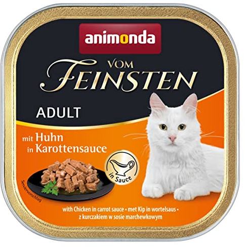 animonda vom Feinsten Katzenfutter nass in Saucen Vielfalt (32 x 100 g), getreidefreies Katzenfutter nass ohne Zucker, mit frischen, fleischigen Zutaten