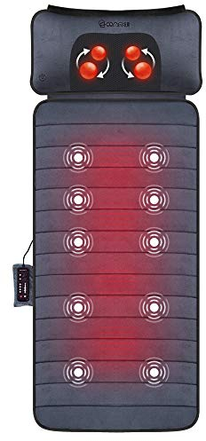 COMFIER Massagematte mit Wärmefunktion, Massagesitzauflage mit 10 Vibrationsmotoren und 4 Heizkissen, elektrisches Ganzkörpermassagematte, Nacken und Schulter-Rückenmassagegerät