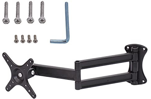 WKLSRHBD Full Motion TV Wall Mount Bracket, TV Mount Landscape to Portrait Rotation, with Articulating Arms,Swivels,Tilts,Fits 14-27 TVs & Monitor, Holds 33lbs,VESA100x100mm (14)